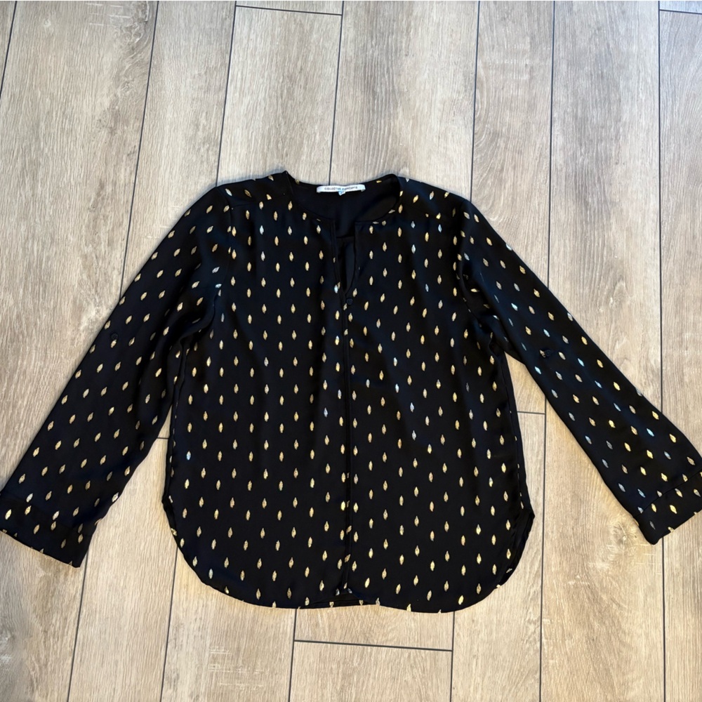 Black and gold long sleeve top